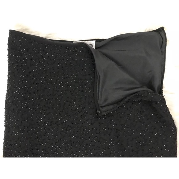 J LAXMI Black Beaded Fully Lined Swing Skirt VTG - Picture 4 of 4